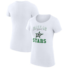 Dallas Stars G-III 4Her by Carl Banks Women's Super-Slim Fit Lightweight Team Logo Graphic T-Shirt - White | US 201612882