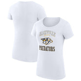 Nashville Predators G-III 4Her by Carl Banks Women's Super-Slim Fit Lightweight Team Logo Graphic T-Shirt - White | US 201612894