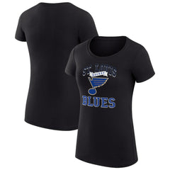 St. Louis Blues G-III 4Her by Carl Banks Women's Super-Slim Fit Lightweight Team Logo Graphic T-Shirt - Black | US 201612898