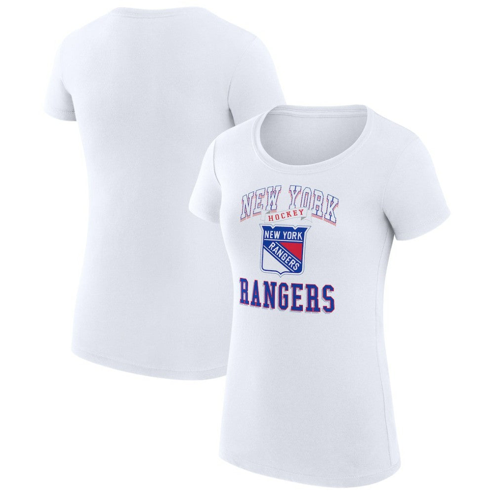 New York Rangers G-III 4Her by Carl Banks Women's Super-Slim Fit Lightweight Team Logo Graphic T-Shirt - White | US 201612901
