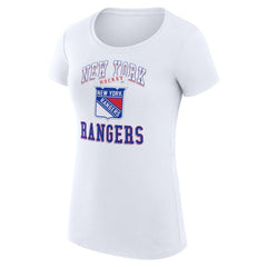New York Rangers G-III 4Her by Carl Banks Women's Super-Slim Fit Lightweight Team Logo Graphic T-Shirt - White | US 201612901