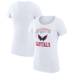 Washington Capitals G-III 4Her by Carl Banks Women's Super-Slim Fit Lightweight Team Logo Graphic T-Shirt - White | US 201612932
