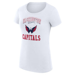 Washington Capitals G-III 4Her by Carl Banks Women's Super-Slim Fit Lightweight Team Logo Graphic T-Shirt - White | US 201612932