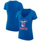 New York Rangers G-III 4Her by Carl Banks Women's Super-Slim Fit Lightweight Team Logo Graphic V-Neck T-Shirt - Blue | US 201612944
