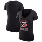 Carolina Hurricanes G-III 4Her by Carl Banks Women's Super-Slim Fit Lightweight Team Logo Graphic V-Neck T-Shirt - Black | US 201612950