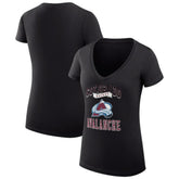 Colorado Avalanche G-III 4Her by Carl Banks Women's Super-Slim Fit Lightweight Team Logo Graphic V-Neck T-Shirt - Black | US 201612952
