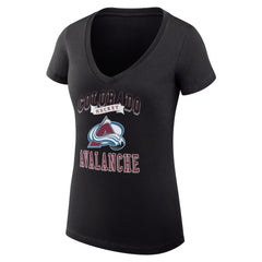 Colorado Avalanche G-III 4Her by Carl Banks Women's Super-Slim Fit Lightweight Team Logo Graphic V-Neck T-Shirt - Black | US 201612952