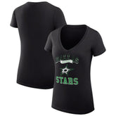Dallas Stars G-III 4Her by Carl Banks Women's Super-Slim Fit Lightweight Team Logo Graphic V-Neck T-Shirt - Black | US 201612953