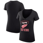 Detroit Red Wings G-III 4Her by Carl Banks Women's Super-Slim Fit Lightweight Team Logo Graphic V-Neck T-Shirt - Black | US 201612954