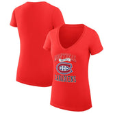 Montreal Canadiens G-III 4Her by Carl Banks Women's Super-Slim Fit Lightweight Team Logo Graphic V-Neck T-Shirt - Red | US 201612985
