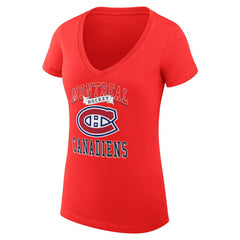 Montreal Canadiens G-III 4Her by Carl Banks Women's Super-Slim Fit Lightweight Team Logo Graphic V-Neck T-Shirt - Red | US 201612985