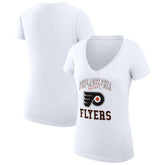 Philadelphia Flyers G-III 4Her by Carl Banks Women's Super-Slim Fit Lightweight Team Logo Graphic V-Neck T-Shirt - White | US 201613013