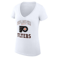 Philadelphia Flyers G-III 4Her by Carl Banks Women's Super-Slim Fit Lightweight Team Logo Graphic V-Neck T-Shirt - White | US 201613013