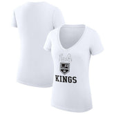 Los Angeles Kings G-III 4Her by Carl Banks Women's Super-Slim Fit Lightweight Team Logo Graphic V-Neck T-Shirt - White | US 201613047