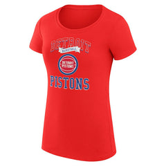 Detroit Pistons G-III 4Her by Carl Banks Women's Super-Slim Fit Lightweight Team Logo T-Shirt Red