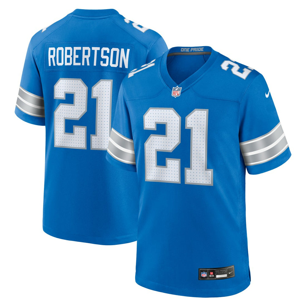 Amik Robertson Detroit Lions Game Jersey - Blue Jerseys