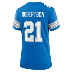 Amik Robertson Detroit Lions Women's Team Game Jersey - Blue Jerseys