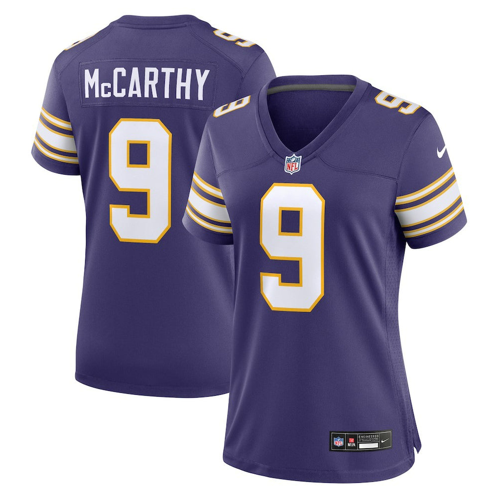 J.J. McCarthy Minnesota Vikings Women's 2nd Alternate Player Game Jersey - Purple Jerseys