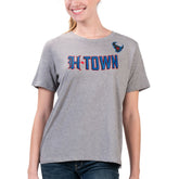 Houston Texans G-III 4Her by Carl Banks Women's Super-Slim Fit Lightweight H-Town T-Shirt - Heather Gray T-shirts