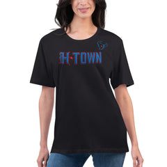Houston Texans G-III 4Her by Carl Banks Women's Super-Slim Fit Lightweight H-Town T-Shirt - Black T-shirts
