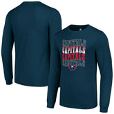 Washington Capitals Starter Four Team Name Logo Long Sleeve Graphic T-Shirt - Navy | US 201621859