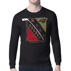 Minnesota Wild Starter Shield Long Sleeve Graphic T-Shirt - Black | US 201622130