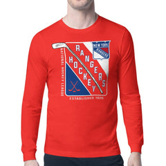 New York Rangers Starter Shield Long Sleeve Graphic T-Shirt - Red | US 201622159