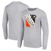 Philadelphia Flyers Starter Shield Long Sleeve Graphic T-Shirt - Heather Gray | US 201622163