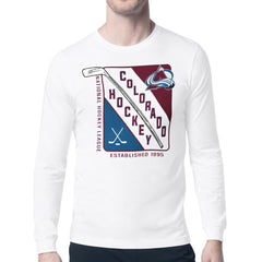 Colorado Avalanche Starter Shield Long Sleeve Graphic T-Shirt - White | US 201622169