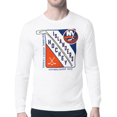 New York Islanders Starter Shield Long Sleeve Graphic T-Shirt - White | US 201622187