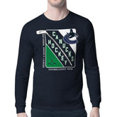 Vancouver Canucks Starter Shield Long Sleeve Graphic T-Shirt - Navy | US 201622222