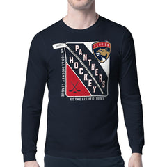 Florida Panthers Starter Shield Long Sleeve Graphic T-Shirt - Navy | US 201622223