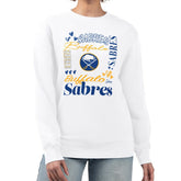 Buffalo Sabres G-III 4Her by Carl Banks Women's Collage Graphic Fleece Long Sleeve Pullover Sweatshirt - White | US 201622727
