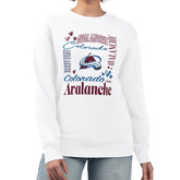 Colorado Avalanche G-III 4Her by Carl Banks Women's Collage Graphic Fleece Long Sleeve Pullover Sweatshirt - White | US 201622731