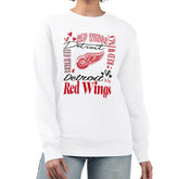 Detroit Red Wings G-III 4Her by Carl Banks Women's Collage Graphic Fleece Long Sleeve Pullover Sweatshirt - White | US 201622734