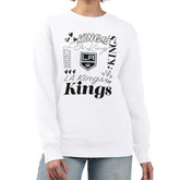 Los Angeles Kings G-III 4Her by Carl Banks Women's Collage Graphic Fleece Long Sleeve Pullover Sweatshirt - White | US 201622737
