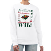 Minnesota Wild G-III 4Her by Carl Banks Women's Collage Graphic Fleece Long Sleeve Pullover Sweatshirt - White | US 201622738