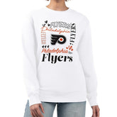 Philadelphia Flyers G-III 4Her by Carl Banks Women's Collage Graphic Fleece Long Sleeve Pullover Sweatshirt - White | US 201622745