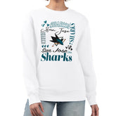 San Jose Sharks G-III 4Her by Carl Banks Women's Collage Graphic Fleece Long Sleeve Pullover Sweatshirt - White | US 201622748