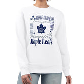 Toronto Maple Leafs G-III 4Her by Carl Banks Women's Collage Graphic Fleece Long Sleeve Pullover Sweatshirt - White | US 201622750