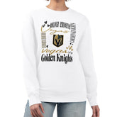 Vegas Golden Knights G-III 4Her by Carl Banks Women's Collage Graphic Fleece Long Sleeve Pullover Sweatshirt - White | US 201622755