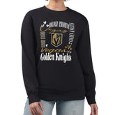 Vegas Golden Knights G-III 4Her by Carl Banks Women's Collage Graphic Fleece Long Sleeve Pullover Sweatshirt - Black | US 201622777