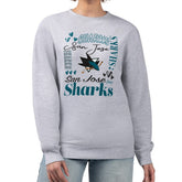 San Jose Sharks G-III 4Her by Carl Banks Women's Collage Graphic Fleece Long Sleeve Pullover Sweatshirt - Heather Gray | US 201622793