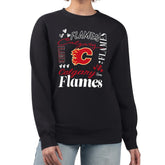 Calgary Flames G-III 4Her by Carl Banks Women's Collage Graphic Fleece Long Sleeve Pullover Sweatshirt - Black | US 201622808