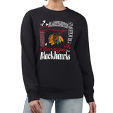 Chicago Blackhawks G-III 4Her by Carl Banks Women's Collage Graphic Fleece Long Sleeve Pullover Sweatshirt - Black | US 201622811