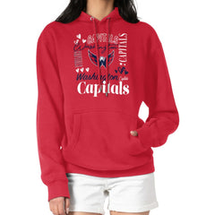 Washington Capitals G-III 4Her by Carl Banks Women's Collage Team Graphic Tri-Blend Fleece Pullover Hoodie - Red | US 201622898