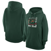 Minnesota Wild G-III 4Her by Carl Banks Women's Collage Team Graphic Tri-Blend Fleece Pullover Hoodie - Olive | US 201622906