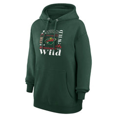 Minnesota Wild G-III 4Her by Carl Banks Women's Collage Team Graphic Tri-Blend Fleece Pullover Hoodie - Olive | US 201622906