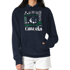 Vancouver Canucks G-III 4Her by Carl Banks Women's Collage Team Graphic Tri-Blend Fleece Pullover Hoodie - Navy | US 201622929