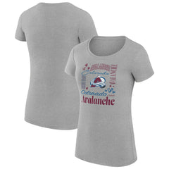 Colorado Avalanche G-III 4Her by Carl Banks Women's Super-Slim Fit Lightweight Collage Team Graphic T-Shirt - Heather Gray | US 201622936